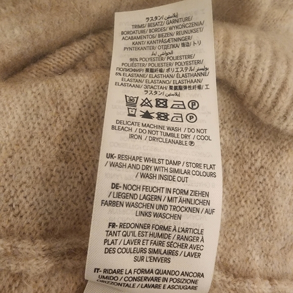 Boden Oatmeal Wool Blend Fluffy Bow Back Jumper  Melange Sweater Womens XS - Picture 5 of 8